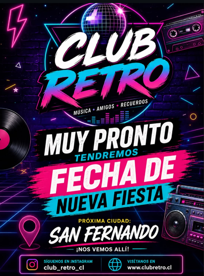 Club Retro próximamente en nuevas ciudades